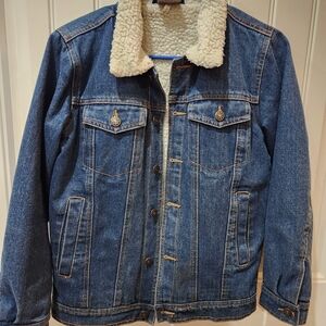 Wool Lined Blue Denim Jacket - Youth L (10/12)